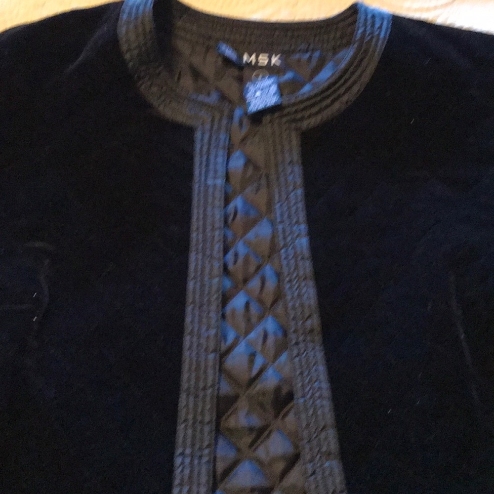 MSK Black Velour Quilted Bolero Jacket - Picture 7 of 8